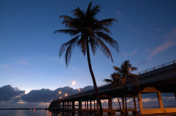 Causeway Sunrise Sunrise Rickenbacker Causeway Miami Florida — Fotografia de Stock