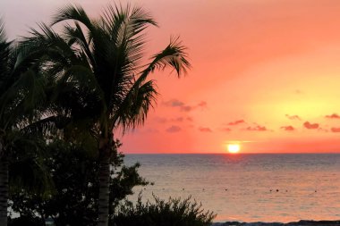 Cozumel, Meksika sahillerinden gün batımı