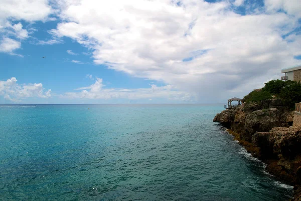 Vistas Desde Playa Maho Isla Caribeña San Martín — Foto de Stock