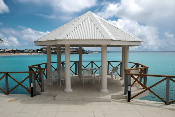 Vista Dalla Spiaggia Maho Sull Isola Caraibica Sint Maarten — Foto Stock