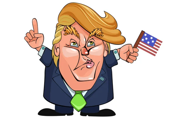 President Donald Trump Illustration — Stock Vector