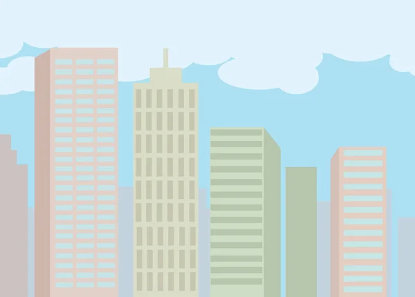 Skyline Metropolis Avec Illustration Des Bâtiments — Image vectorielle