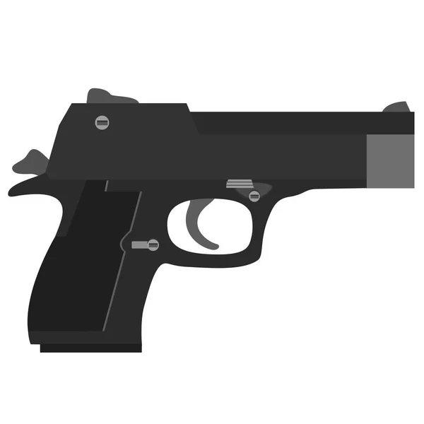 Pistola Preta Dos Desenhos Animados Com Fundo Branco — Vetor de Stock