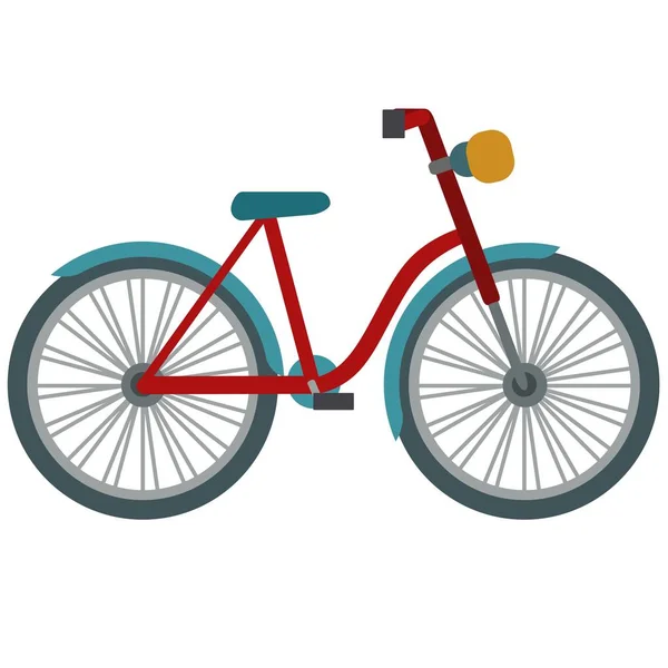 Ilustración Bicicleta Retro Roja Sobre Fondo Blanco — Vector de stock