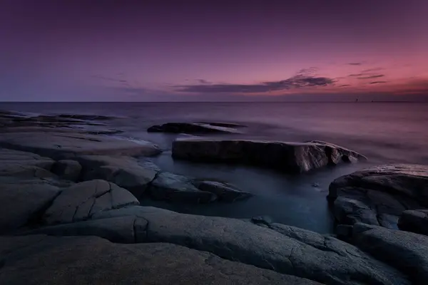 Une Image Coucher Soleil Dans Laquelle Ciel Est Coloré Couleur — Photo