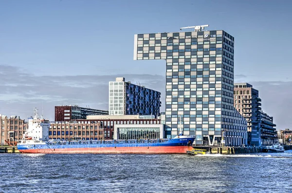 Rotterdam Nizozemsko Února 2018 Námořní Plavidlo Zakotvené Před Navigace Dopravy — Stock fotografie