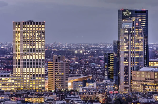 Rotterdam Hollanda Şubat 2018 Ofis Kuleleri Ilk Delftse Poort Merkez — Stok fotoğraf