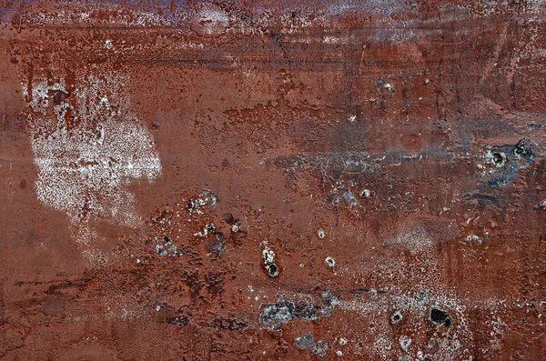 Παλιό Και Ξεπερασμένο Σκούρο Κοκκινωπό Καφέ Πλοίο Γάστρα Ανώμαλη Επιφάνεια — Φωτογραφία Αρχείου