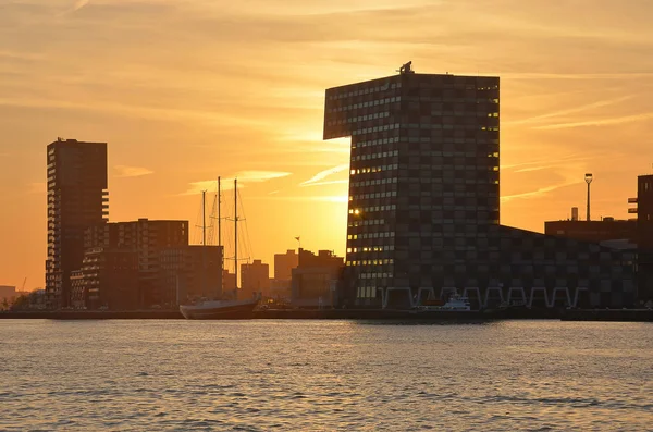 Rotterdam Hollanda Nisan 2015 Güneşin Modern Binalar Lloyd Iskelede Nieuwe — Stok fotoğraf