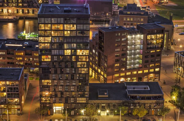 Rotterdam Hollandia 2019 Október Több Lakóépület Légi Kilátása Korábbi Ipari — Stock Fotó