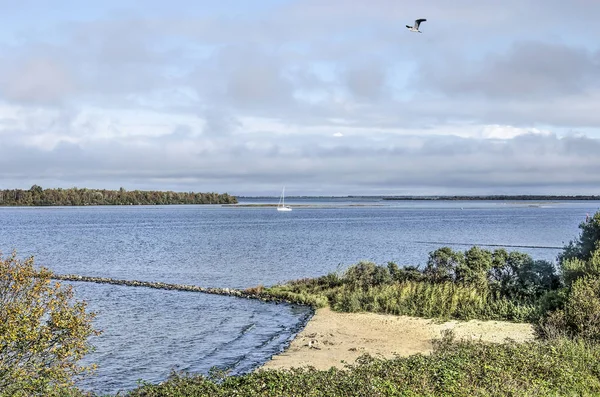 Ruhige Lage Ufer Des Grevelinger Sees Auf Der Insel Schouwen — Stockfoto