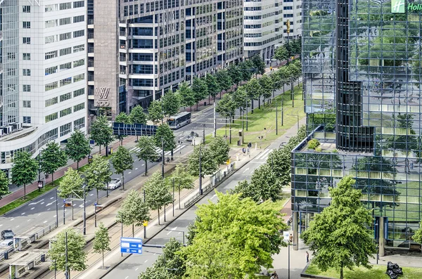 Rotterdam Países Bajos Junio 2019 Vista Aérea Del Bulevar Weena — Foto de Stock
