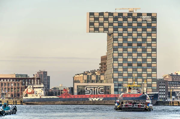 Rotterdam Hollanda Aralık 2019 Nieuwe Maas Nehri Boyunca Yolcu Feribotuyla — Stok fotoğraf