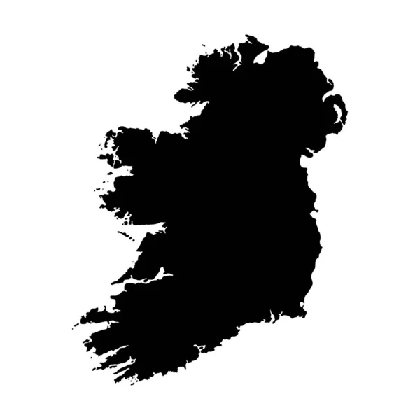 Vector illustration of black silhouette Ireland. Vector map. — Stock Vector