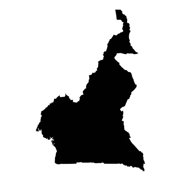 Wektorowa ilustracja czarnej sylwetki Kamerunu. Mapa wektora. — Wektor stockowy