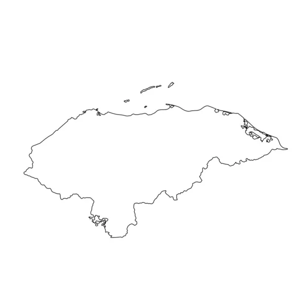 Ilustración vectorial de contorno negro Honduras mapa . — Vector de stock