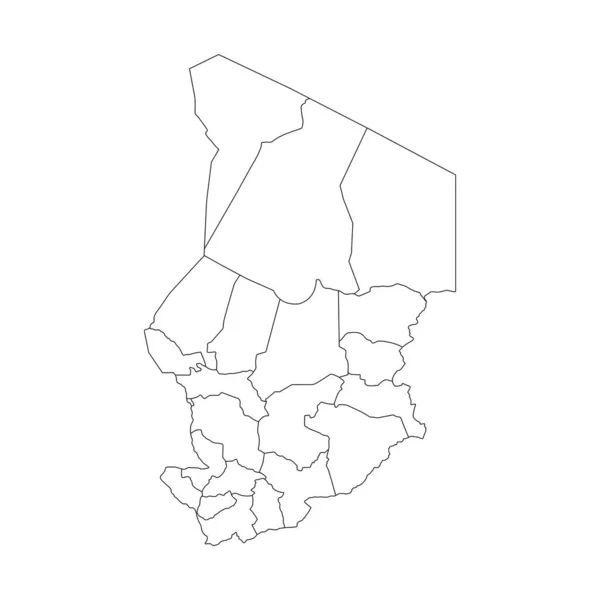 Vektor illustration av svart kontur Tchad karta. — Stock vektor