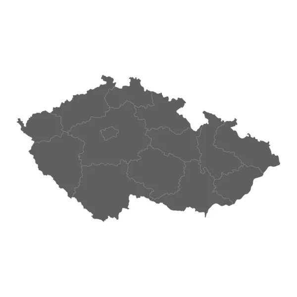 Vector illustration of grey Czech map. Vector map. — Stock Vector