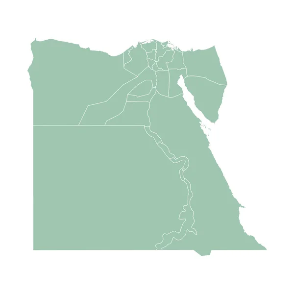 Vector overzicht administratieve indeling kaart van Egypte. Vectorkaart. — Stockvector