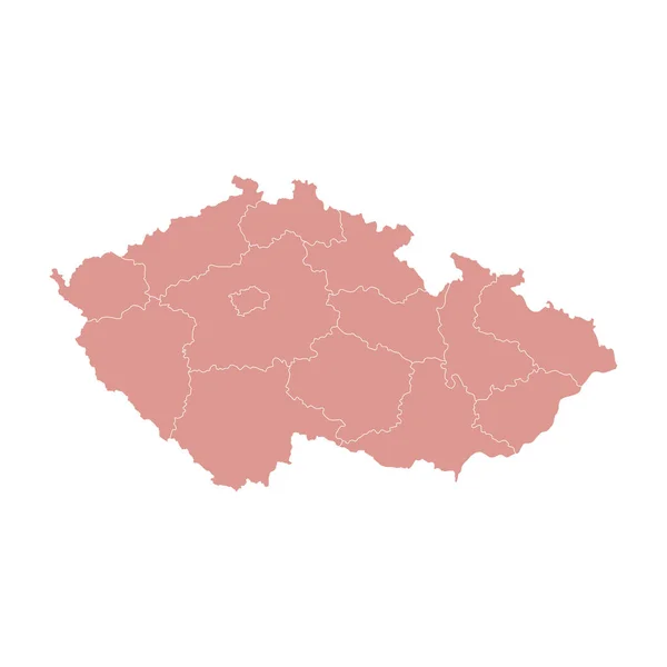 Vector illustration of administrative division map of Czech. Vector map. — Stock Vector