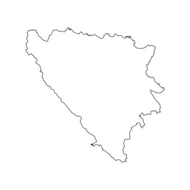 Bosna-Hersek haritasının vektör çizimi. .