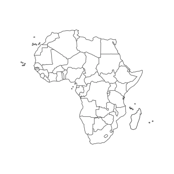 Εικονογράφηση διάνυσμα του μαύρου περίγραμμα Αφρική χάρτη. . Διάνυσμα Αρχείου