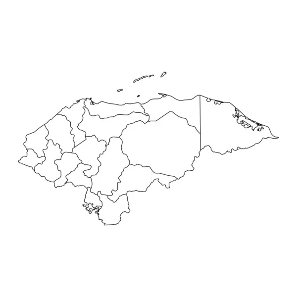 Ilustración vectorial de contorno negro Honduras mapa . . — Vector de stock