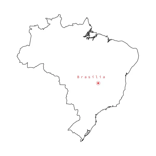Вектор ілюструє схему мапи Бразилії зі столицею Бразилією.. — стоковий вектор
