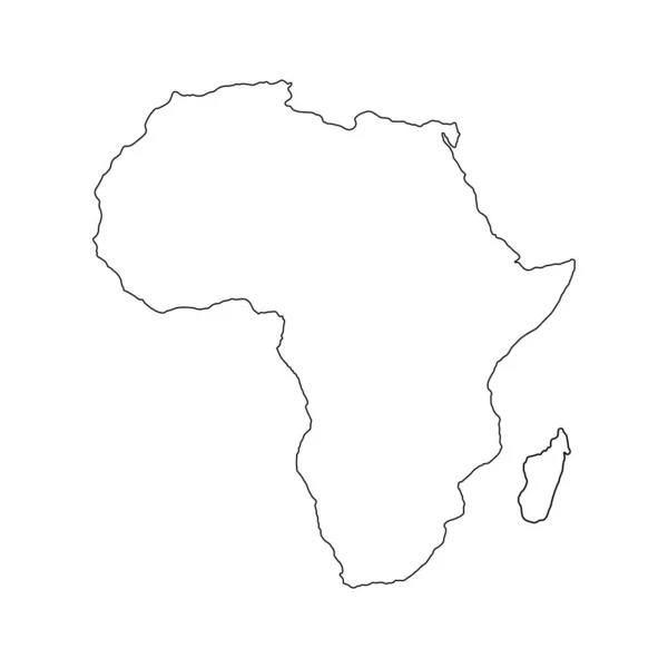 Ilustración vectorial del esquema del mapa de África. Mapa vectorial . — Vector de stock