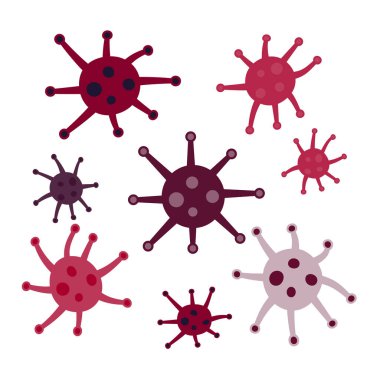 Bir dizi koronavirüs. Vektör illüstrasyonu.