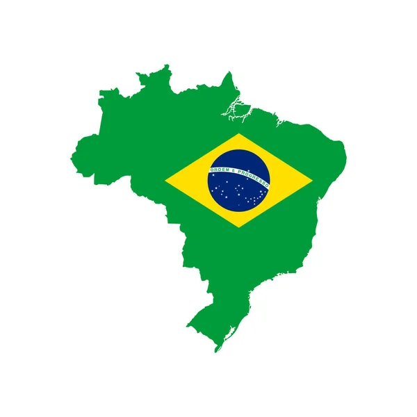 Vector illustratie van Brazilië vlaggenkaart. Vectorkaart. — Stockvector