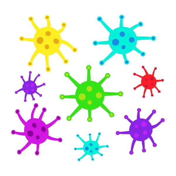 Wektorowy zestaw kolorowych koronawirusów. Ilustracja wirusa. — Wektor stockowy