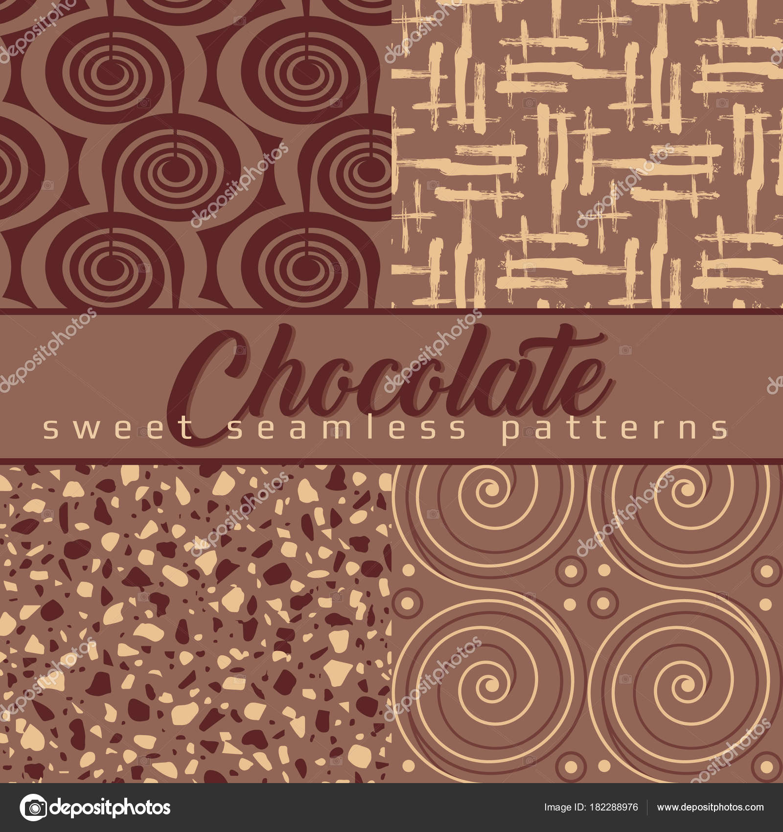 Chocolate Cream Decorative Tiles Creating Patterns Can Used