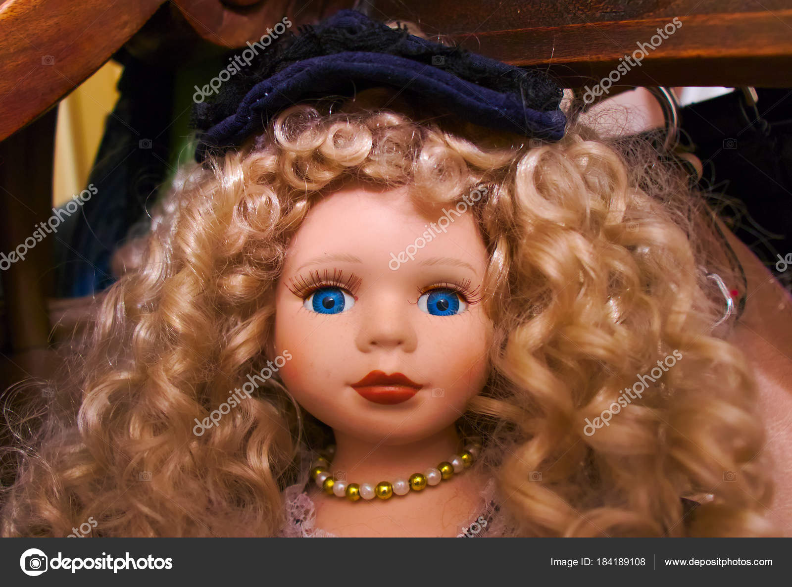blonde curly hair doll