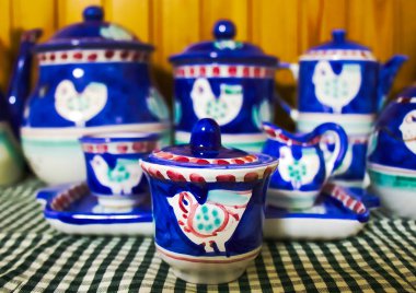 Mavi seramik İtalyan çömlek