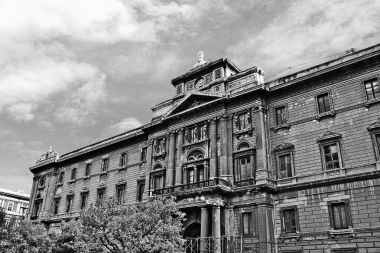 Beyaz zemin üzerine mavi mor kırmızı chalcopyrite mineral taş kristalleri