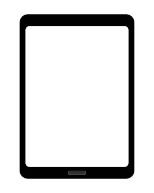 tablet bilgisayarı beyaza izole edildi