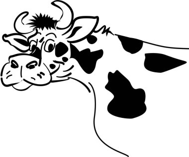 illüstrasyon, şirin inek beyaz arka plan üzerinde izole