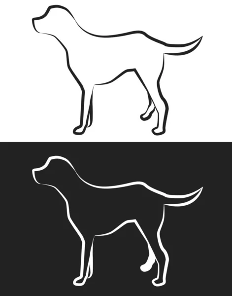 Una Ilustración Del Tema Color Negro Perro Blanco —  Fotos de Stock