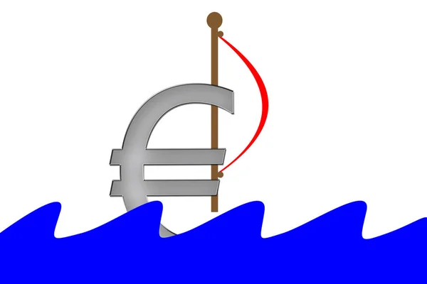 Eurójel Víz Hullámok Úszni Vitorla — Stock Fotó