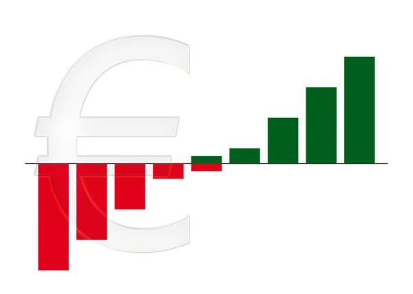 Diagrama Barras Símbolo Del Euro — Foto de Stock