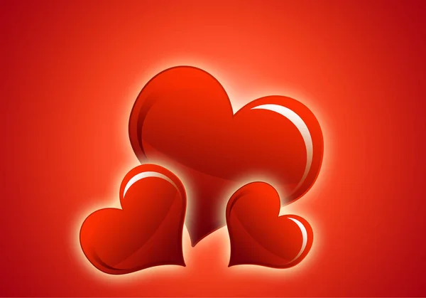 Kırmızı Kalpler Renk Tema Rengi Tema Illüstrasyon — Stok fotoğraf