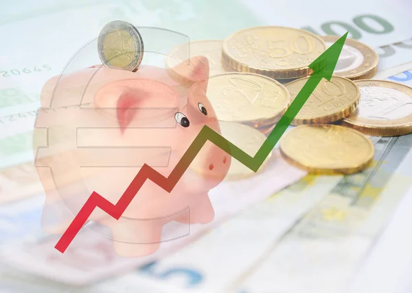 Sparschwein 2015 Mit Grafik Und Euro Symbol — Stockfoto