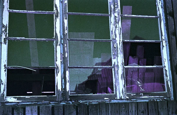 Weathered Window 1968 Close Tiro — Fotografia de Stock