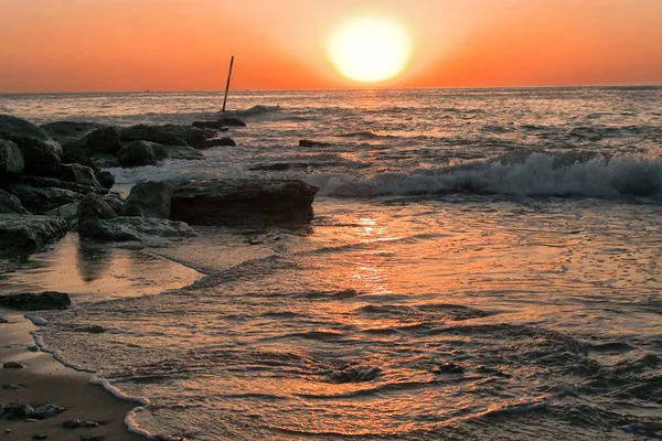 Spiaggia Mare Giorno Colpo Tempo — Foto Stock