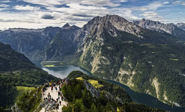 Προβολή Στο Knigssee Βουνά — Φωτογραφία Αρχείου