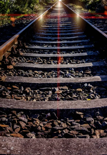 Close Foto Van Railway Road Details Buiten — Stockfoto