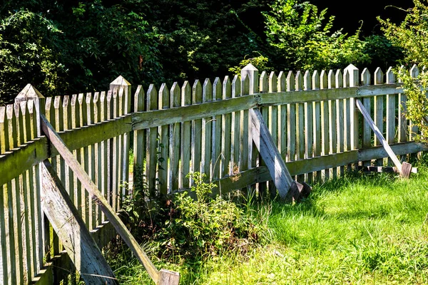 Close Photo Old Gates Wooden Slats — Stock Photo, Image