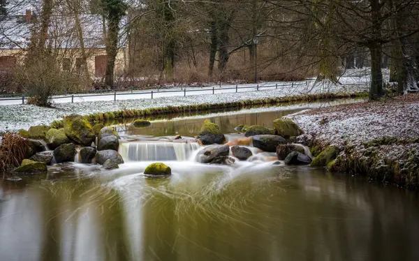 Photo River Dans Ville Brandebourg Hiver — Photo