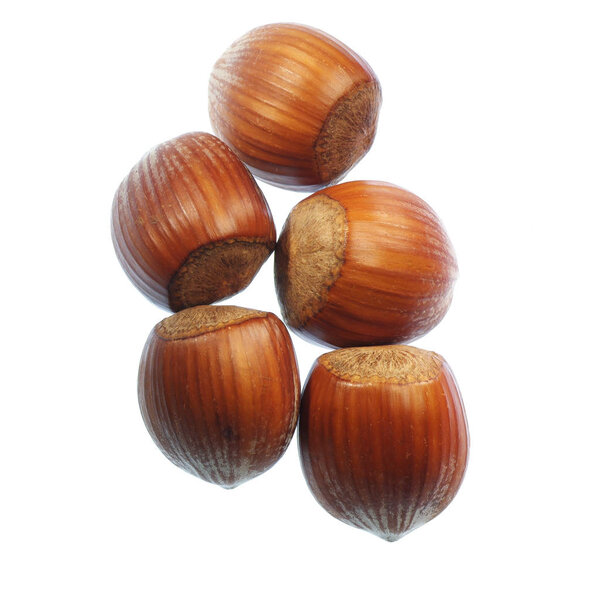 крупным планом фото орехов на белом фоне
 